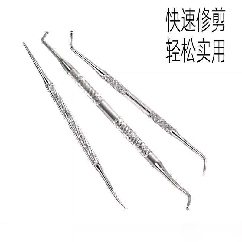 Stainless Steel Nail Removal Device Double Head Nail Groove Spoon Cleaning Toenail Nail Inlay Stainless Steel Nail Shaving Device - Image 5